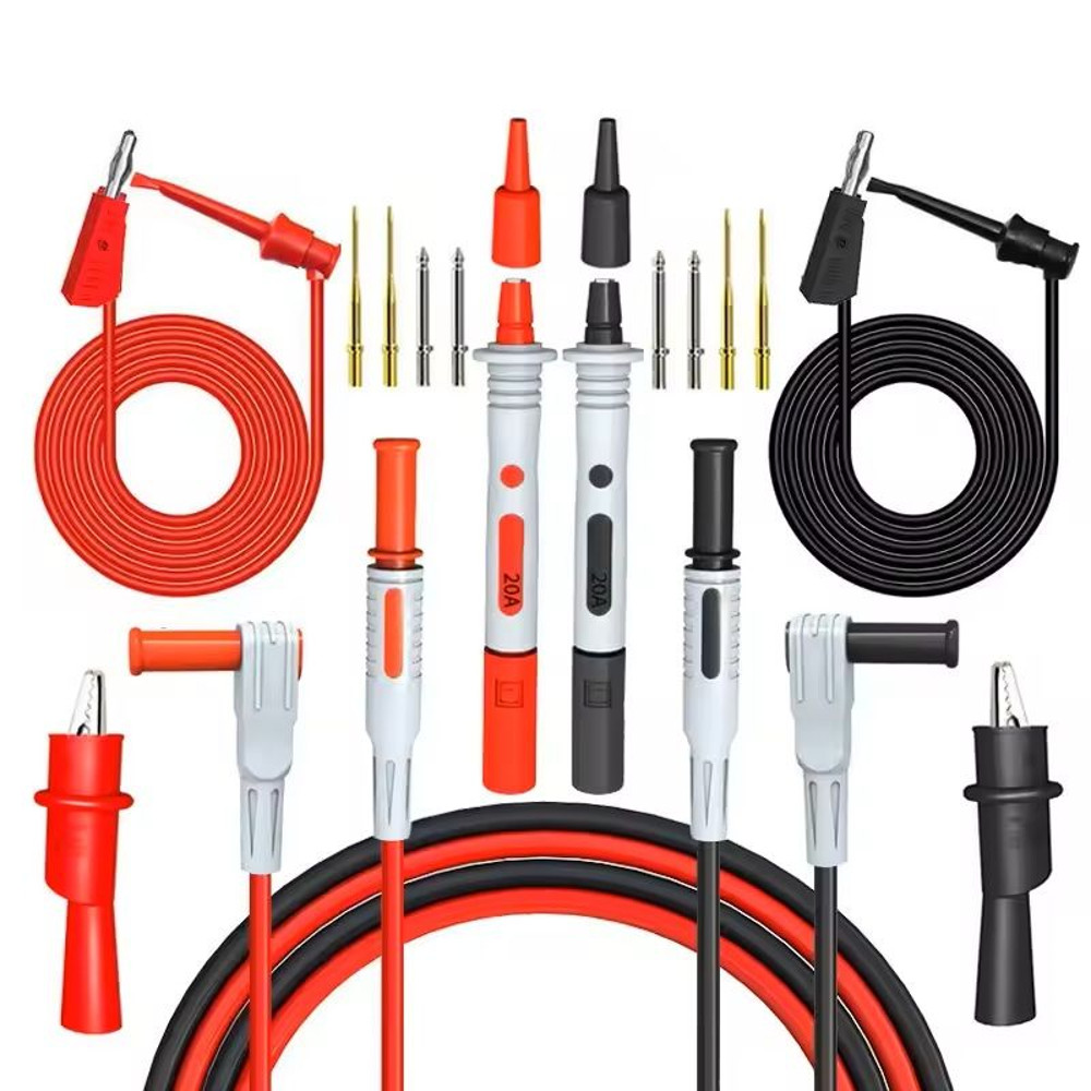 18PCS Multimeter Test Lead Kit  4mm Banana Plug To Alligator Clip And Test Hook Probes For Electric 2
