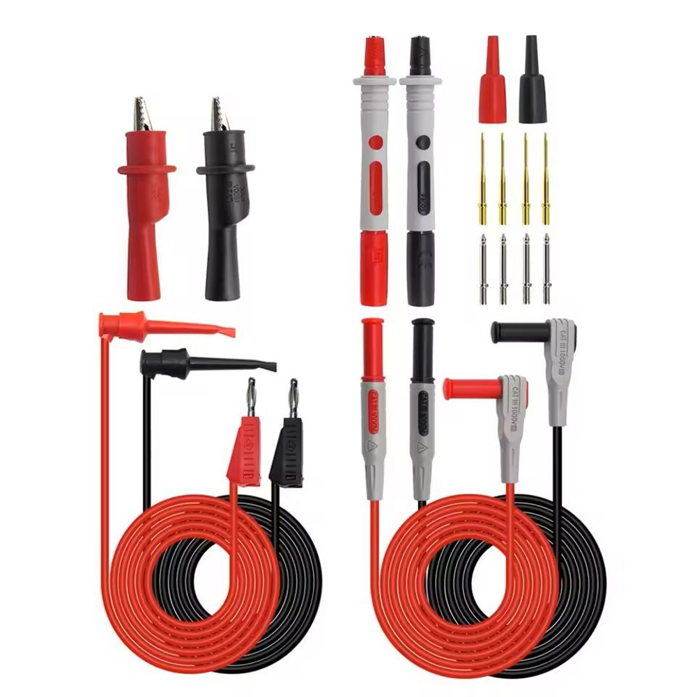 18PCS Multimeter Test Lead Kit  4mm Banana Plug To Alligator Clip And Test Hook Probes For Electric 3