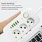 Smart EU Power Strip With USB TypeC 2M Extension Cord With 3 Outlets 4 USB Ports And Surge Protec 1