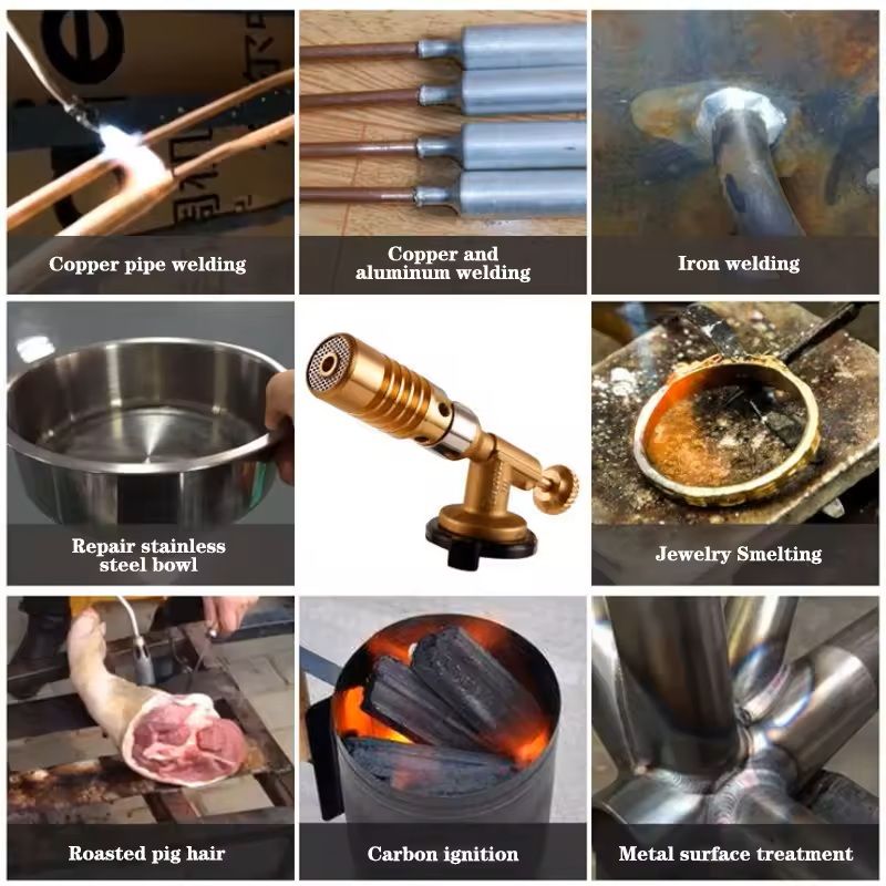 HighTemperature Brass Gas Welding Torch  Portable Blowtorch For Soldering Brazing  Plumbing Work 1