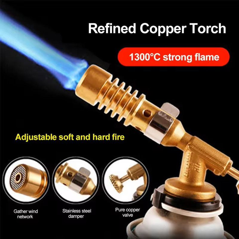HighTemperature Brass Gas Welding Torch  Portable Blowtorch For Soldering Brazing  Plumbing Work 4