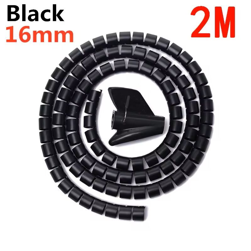 Flexible Spiral Cable Organizer  2M Length 10mm16mm Diameter Durable Wire Management Sleeve 1