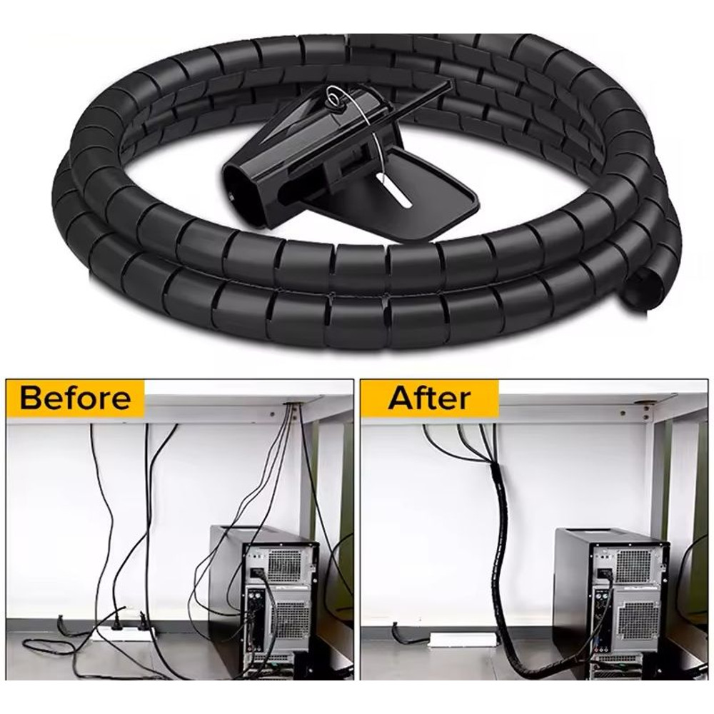 Flexible Spiral Cable Organizer  2M Length 10mm16mm Diameter Durable Wire Management Sleeve 0
