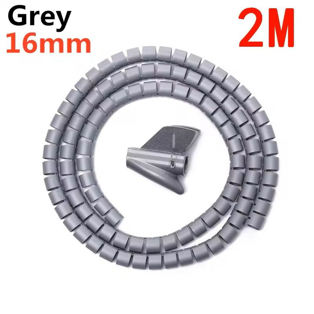 Flexible Spiral Cable Organizer  2M Length 10mm16mm Diameter Durable Wire Management Sleeve 2