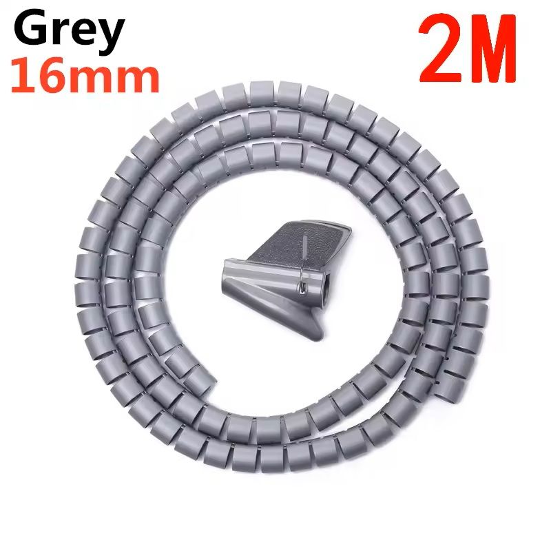 Flexible Spiral Cable Organizer  2M Length 10mm16mm Diameter Durable Wire Management Sleeve 2
