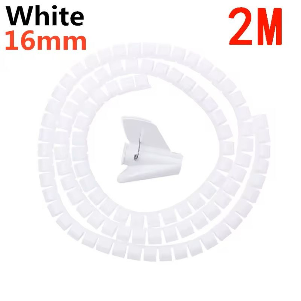 Flexible Spiral Cable Organizer  2M Length 10mm16mm Diameter Durable Wire Management Sleeve 5