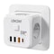PowerHub 7in1 Wall Socket Extender EU Plug With 3 AC Outlets 3 USB Ports And TypeC Fast Charging 4