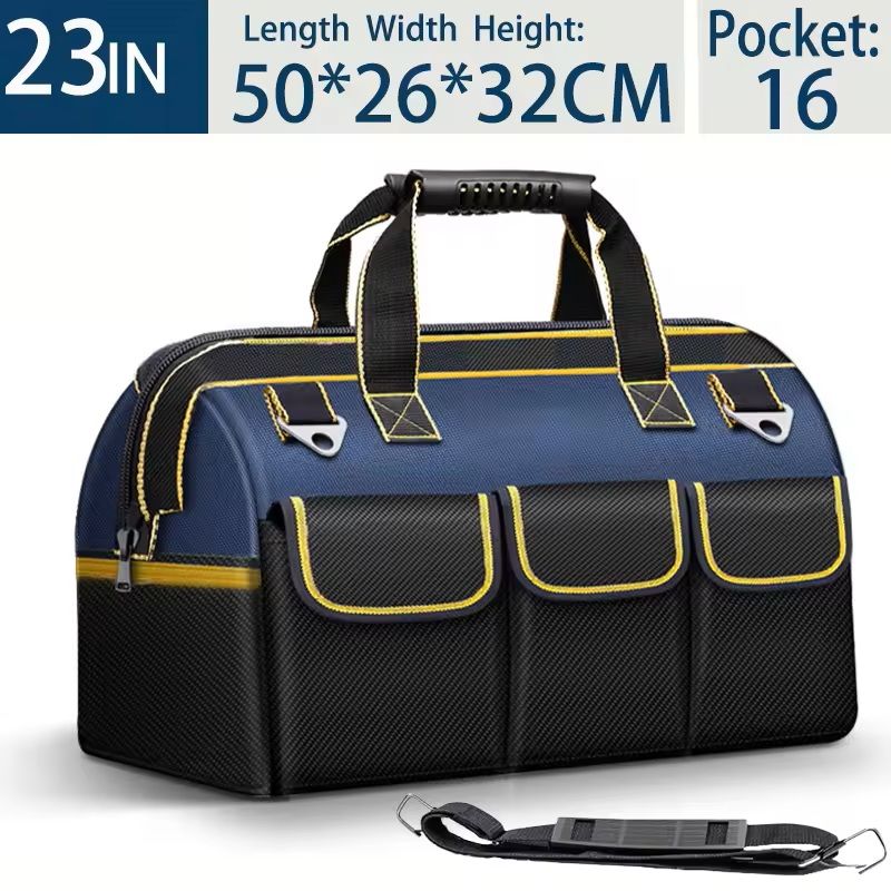 23Inch Waterproof HeavyDuty Tool Bag  Large Capacity MultiPocket Organizer For Electricians And Con
