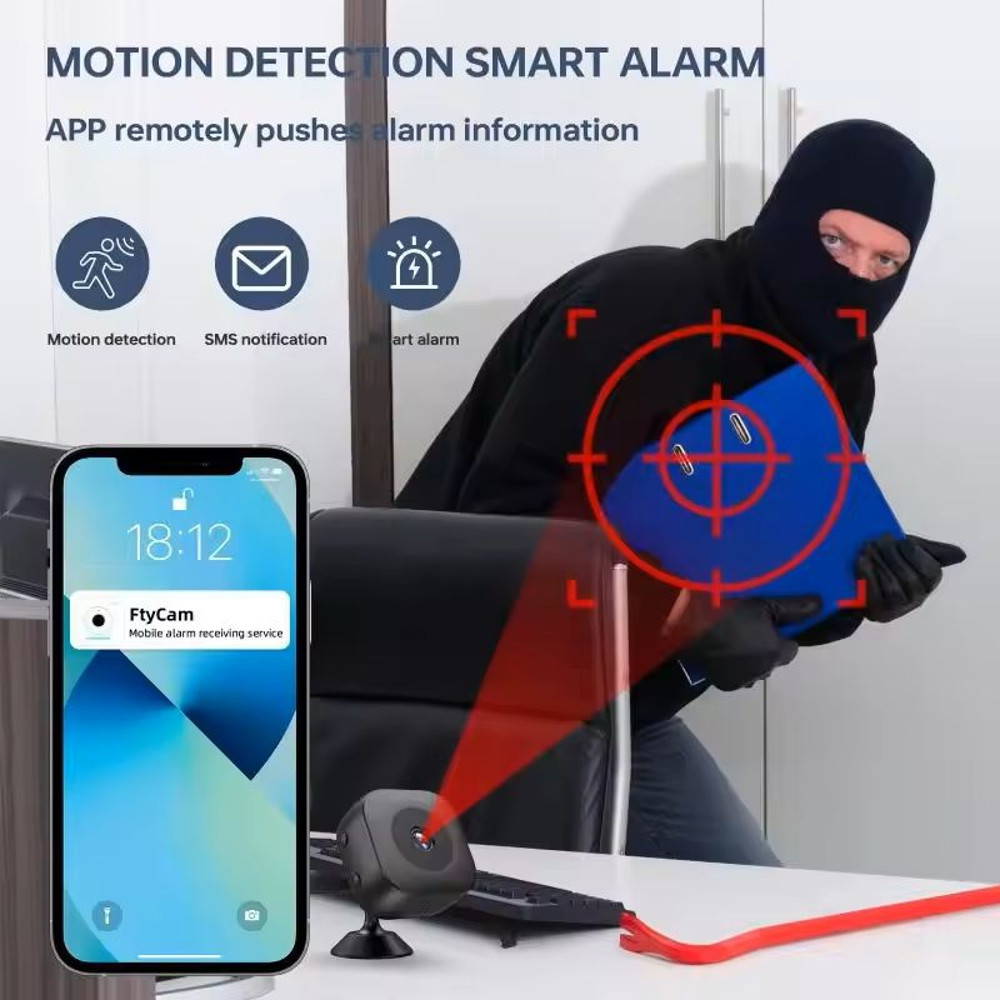 4K Mini Security Camera  FullColor Night Vision Waterproof WiFi Surveillance With Motion Detection 4