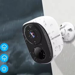 wireless outdoor security camera – 2k resolution, battery-powered with spotlight, siren, and two-way audio