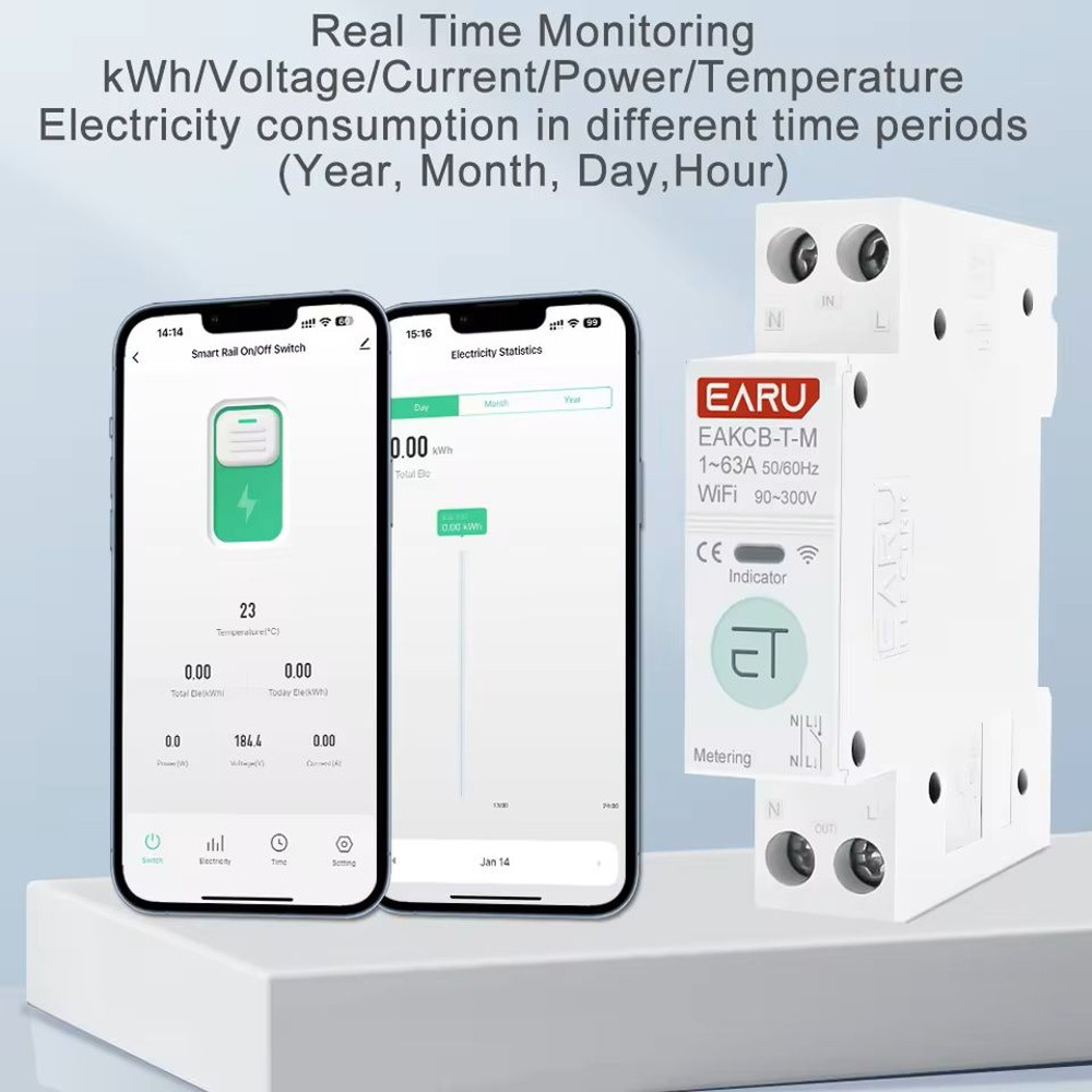 WiFi Smart Circuit Breaker  1PN 63A With Energy Monitoring And Voice Control 3