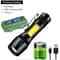 Mini LED Flashlight With COBXPE USB Rechargeable Zoomable Focus Tactical Design With Pen Clip 5