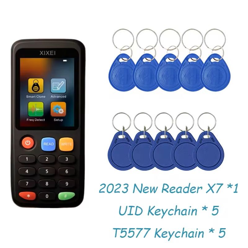 X7 Smart Card Reader RFID Key Clone Copier 125Khz Badge Writer 1356Mhz NFC Tag Programmer 1