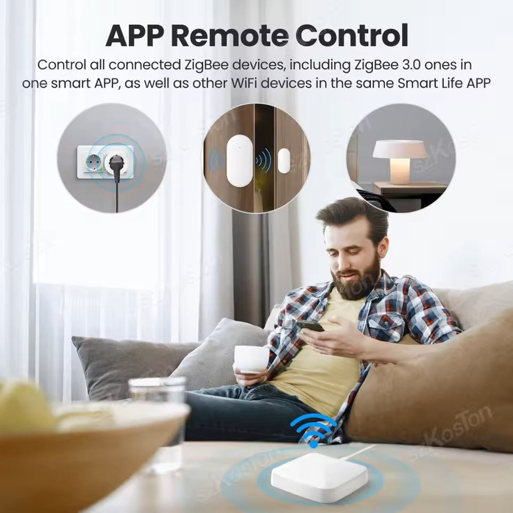 Smart Home Hub With Zigbee WiFi Bluetooth Compatibility Works With Alexa And Google 2