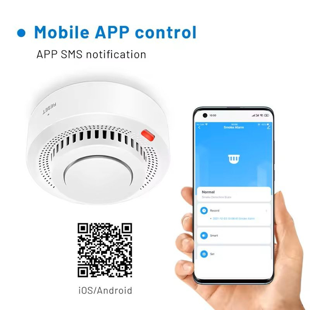 Smart WiFi Smoke Detector Alarm With Fire Protection And Home Security Features 3