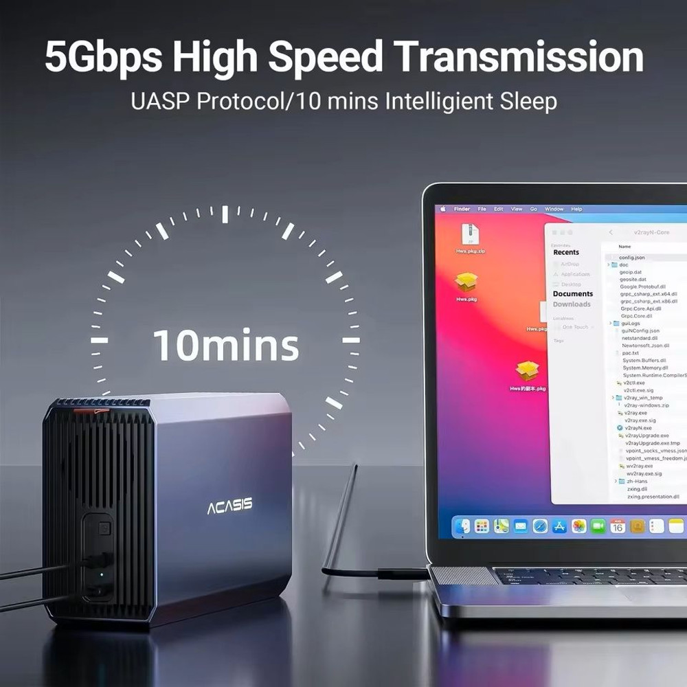 Dual Bay External Hard Drive Enclosure With RAID Function And USB Support 5