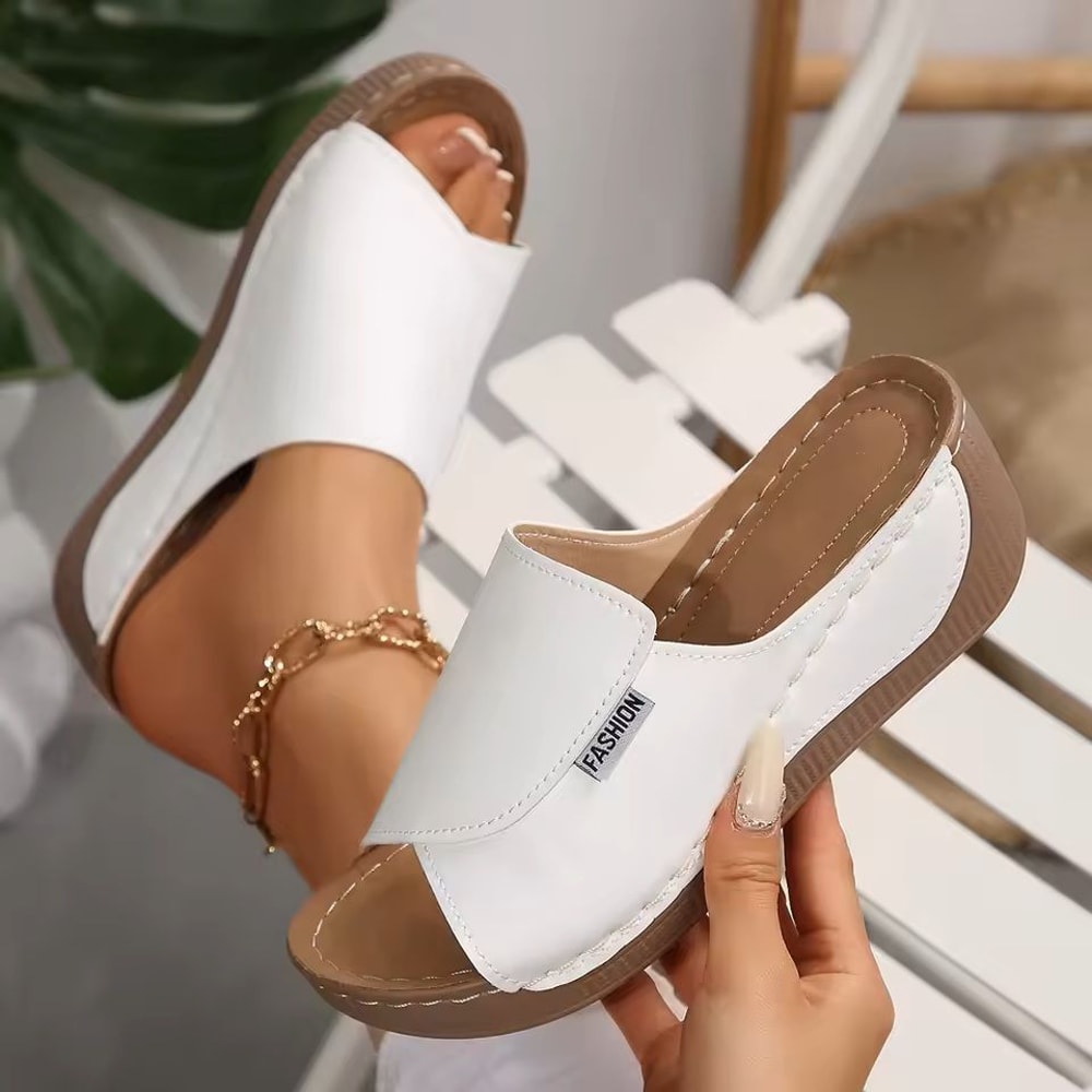 Women Wedge Slippers Open Toe Summer Sandals With Buckle And Breathable Comfort 0