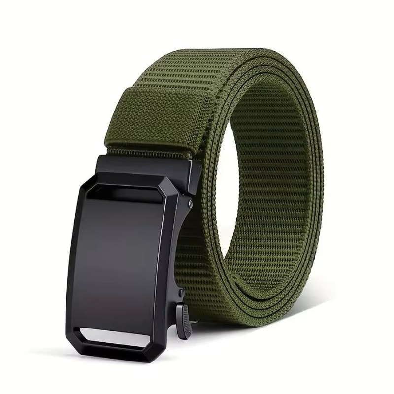 Men Tactical Canvas Belt Automatic Buckle Military Style Outdoor Workwear Belt 2