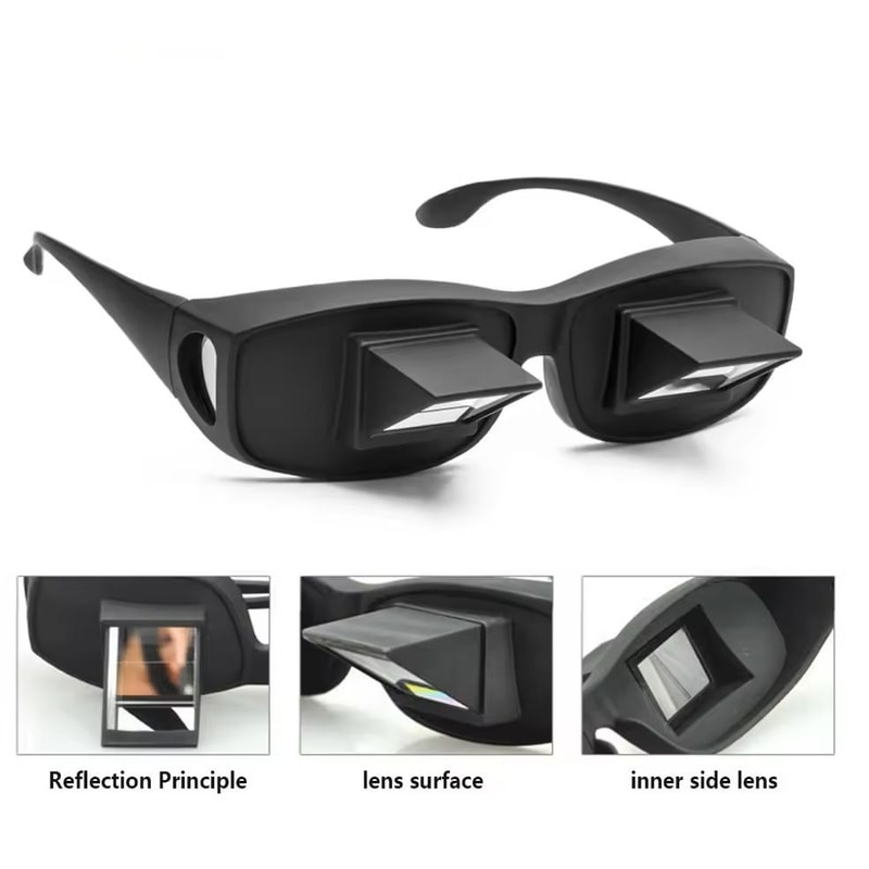 Lazy Periscope Reading Glasses Horizontal Prism Spectacles For Bed And TV 0