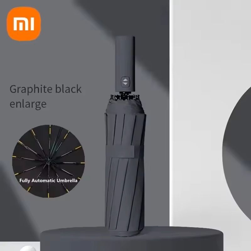 24Bone Automatic Umbrella  Durable Windproof  UVProtective Compact Canopy 8