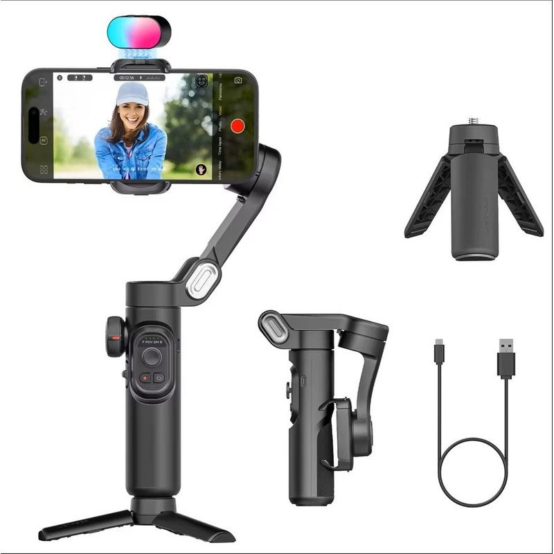 3Axis Smartphone Gimbal Stabilizer With AI Tracking For IPhone And Android 2