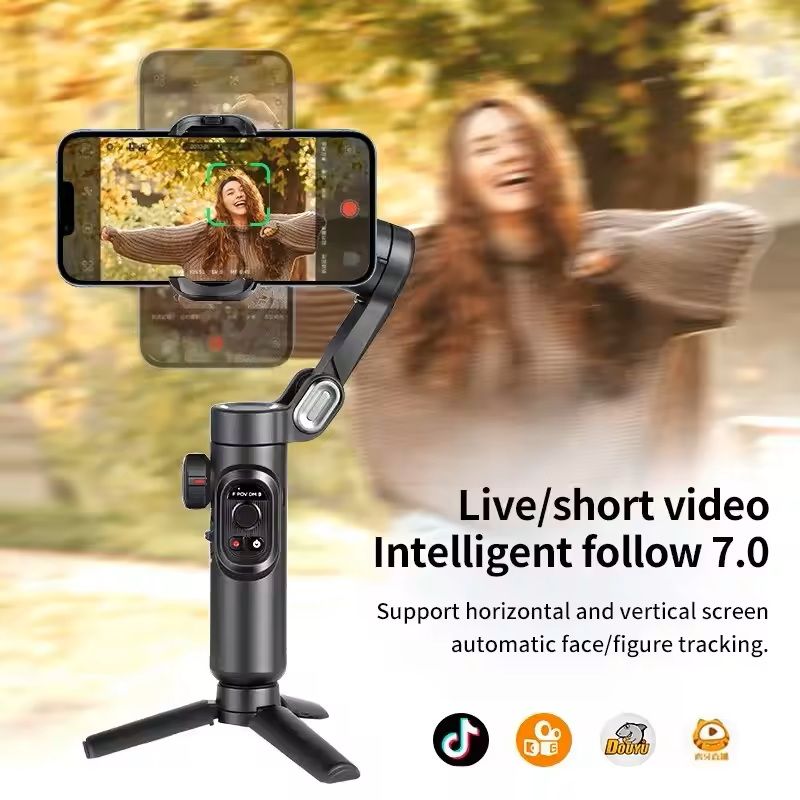 3Axis Smartphone Gimbal Stabilizer With AI Tracking For IPhone And Android 3