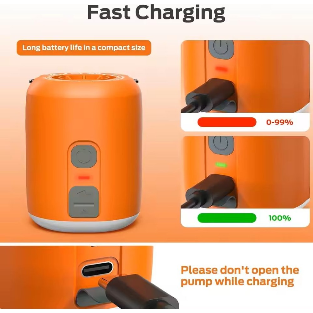 Portable Mini Air Pump With Camping Light And USB Rechargeable Battery 2