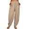 Womens Cotton Linen Harem Pants With Pockets And Elastic Waist 5