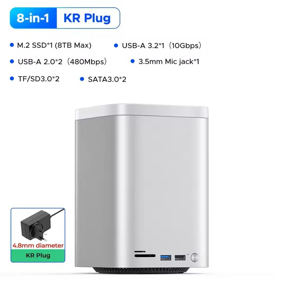 Mini Tower Dock With RAID SSD Case USB 32 Hub 10Gbps Speed 2