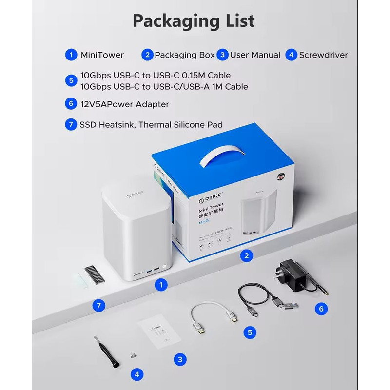 Mini Tower Dock With RAID SSD Case USB 32 Hub 10Gbps Speed 6