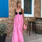Womens Backless Lace Up Maxi Dress With Spaghetti Straps 0