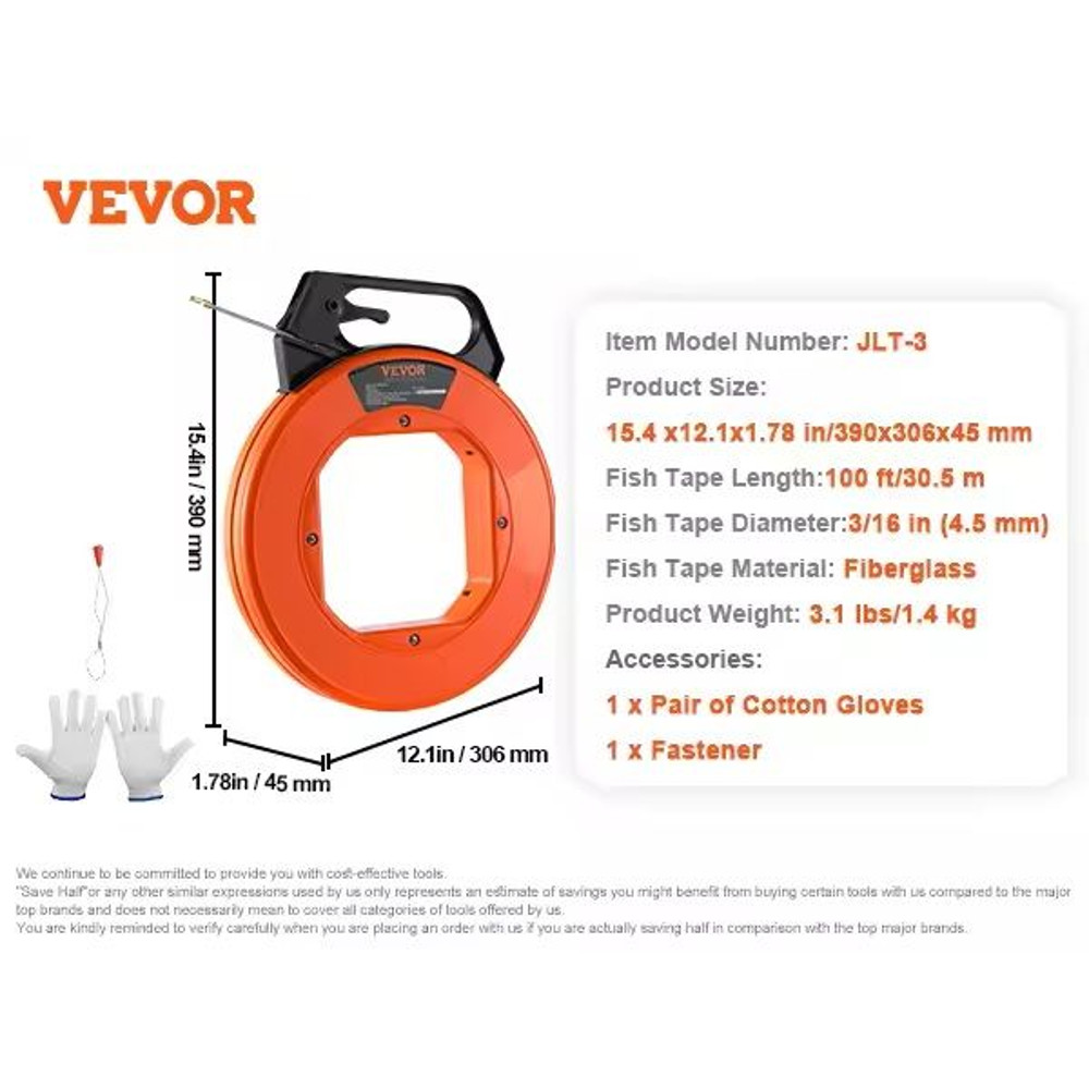 Heavy Duty Fish Tape Wire Puller With Optimized Handle And Case 1