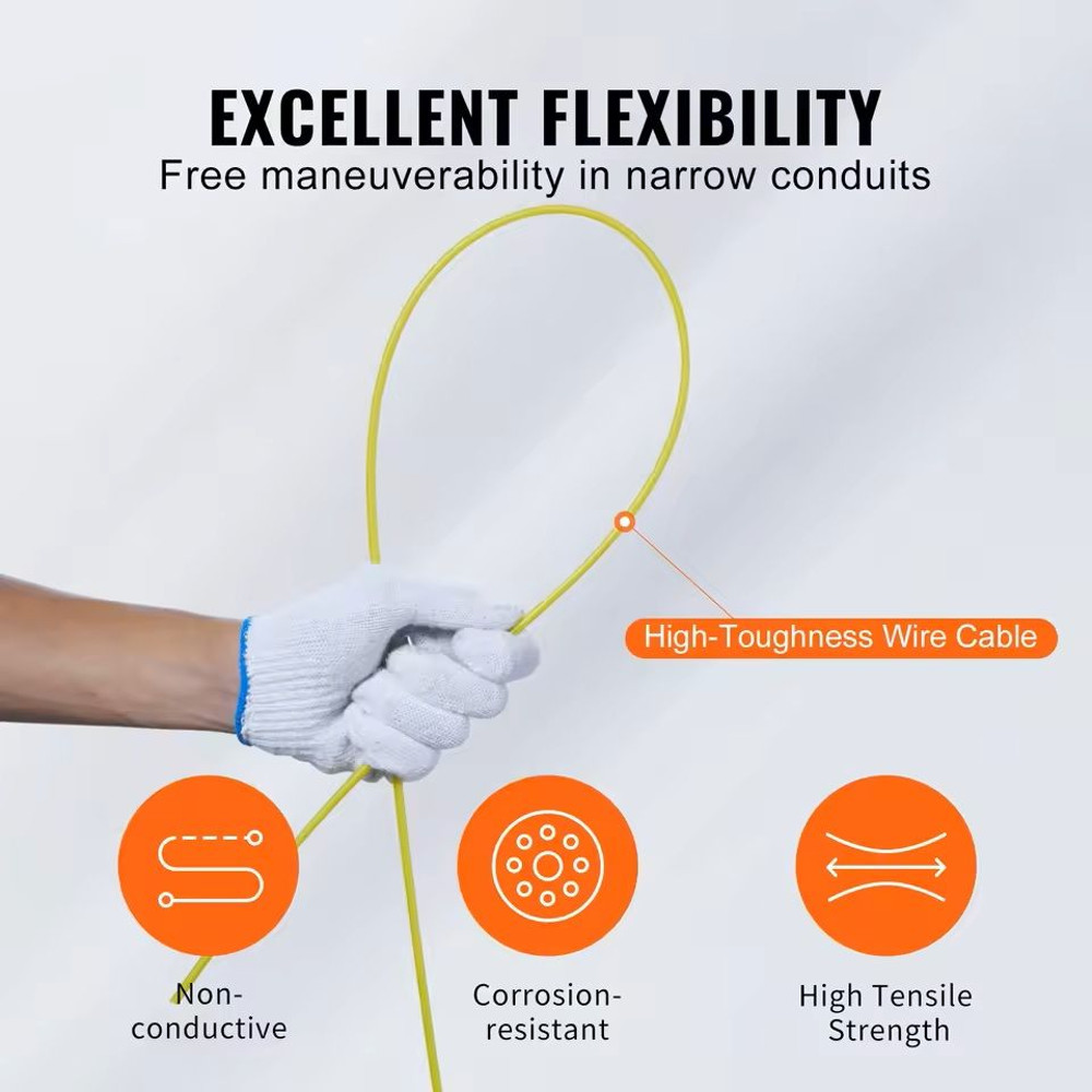 Heavy Duty Fish Tape Wire Puller With Optimized Handle And Case 7