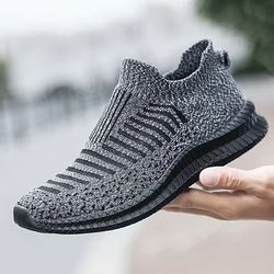 mens lightweight slip on walking shoes with breathable mesh