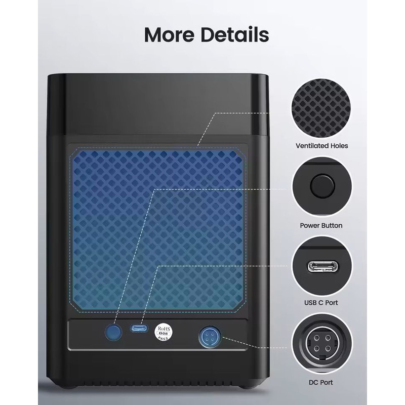 5 Bay Type C Hard Drive Enclosure With Magnetic Cover For Data Backup And Storage Expansion 1