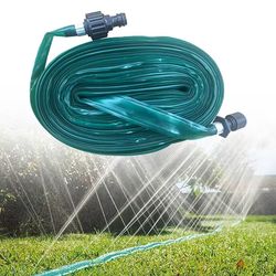 flexible garden soaker hose with adjustable spray set for lawn irrigation