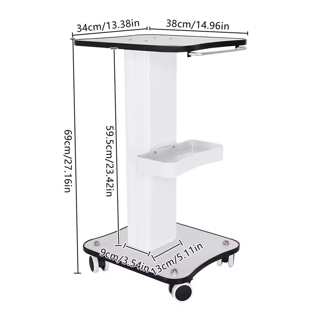 3Tier Rolling Beauty Salon Trolley With Push Handle And Storage Shelves 3