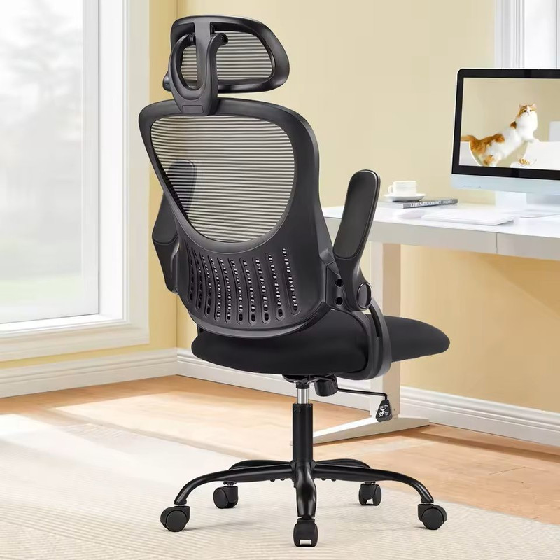 Ergonomic Mesh Office Chair With FlipUp Arms And Adjustable Headrest 3
