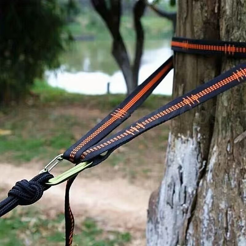 HeavyDuty Hammock Straps Set  2PCS Reinforced Polyester With 5 Metal Rings For Outdoor Camping 1
