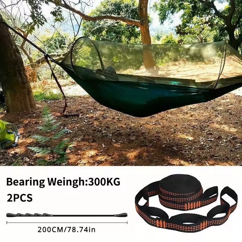 HeavyDuty Hammock Straps Set  2PCS Reinforced Polyester With 5 Metal Rings For Outdoor Camping 7