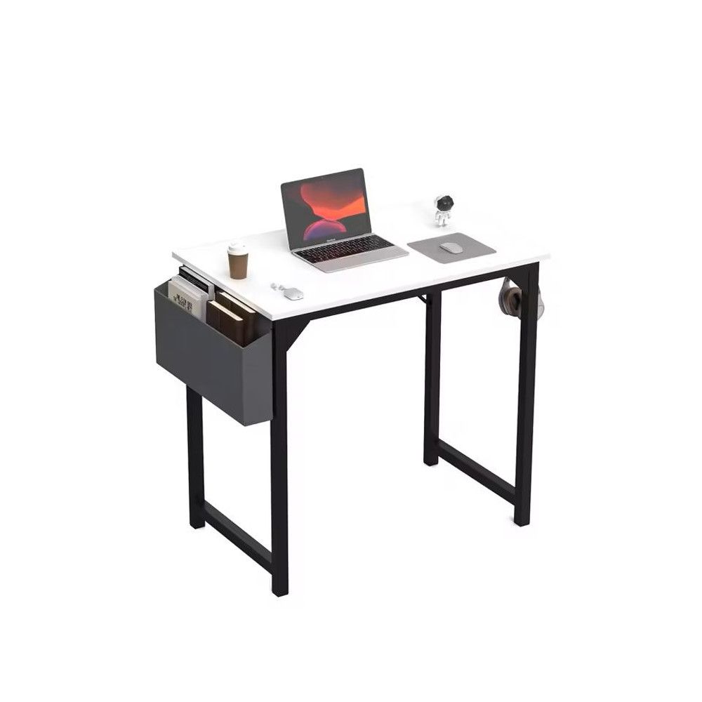 Compact Computer Desk With Side Bag And Headphone Hook Modern Study Or Gaming Table 5