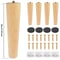 Wooden Furniture Legs Set Of 4 Solid Wood Replacement Feet Slanted Or Straight Style 1