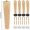 Wooden Furniture Legs Set Of 4 Solid Wood Replacement Feet Slanted Or Straight Style 2