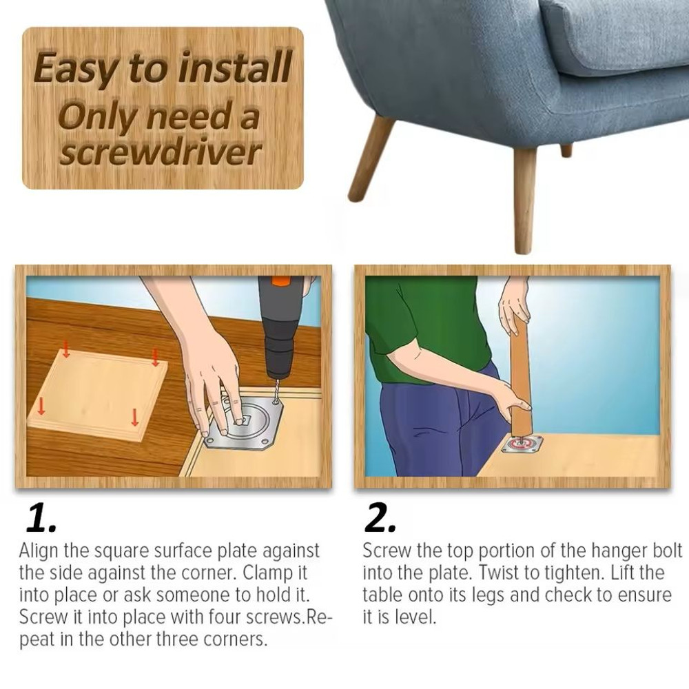 Wooden Furniture Legs Set Of 4 Solid Wood Replacement Feet Slanted Or Straight Style 10