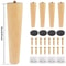 Wooden Furniture Legs Set Of 4 Solid Wood Replacement Feet Slanted Or Straight Style 8