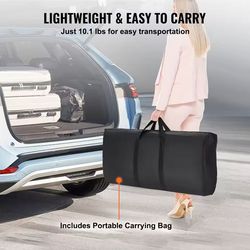 folding portable bar table with carrying case and skirt