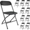 10 Pack White Folding Chairs Stackable Plastic Event Seating With Steel Frame 7