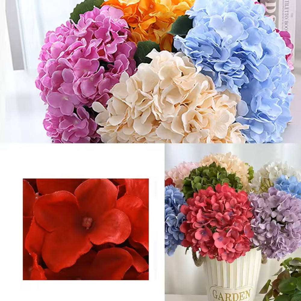Silk Hydrangea Bouquet With Big Blooms For Home And Wedding Decor 0