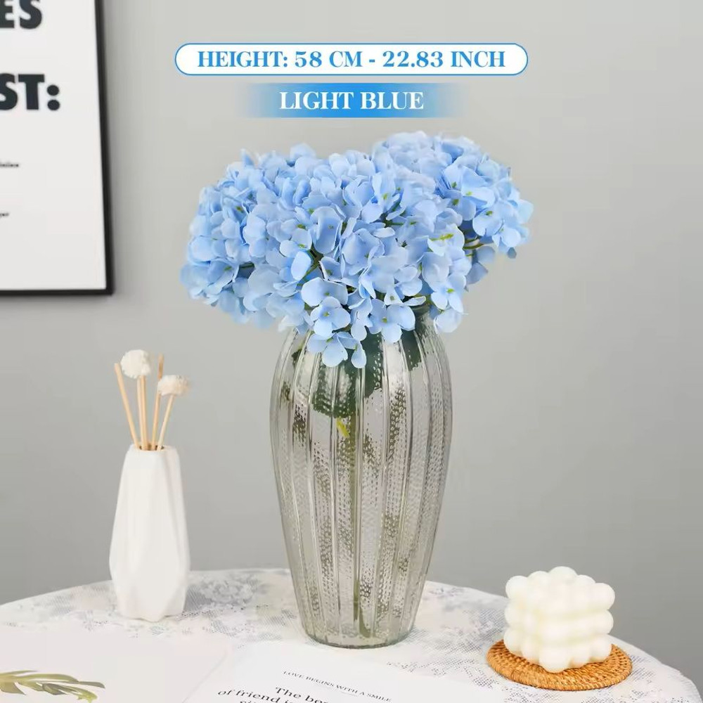 Silk Hydrangea Bouquet With Big Blooms For Home And Wedding Decor 18