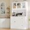 Kitchen Cabinet Hutch With Microwave Stand And Charging Station 3